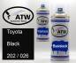 Preview: Toyota, Black, 202 / 026: 400ml Sprühdose + 400ml Klarlack - Set, von ATW Autoteile West.